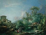 Francois Boucher The Gallant Fisherman, known as Landscape with a Young Fisherman painting